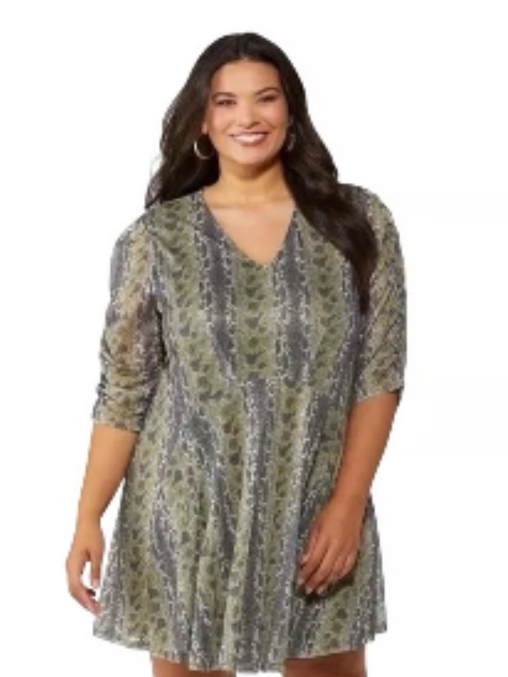 Cato Plus Size Green Mesh
Overlay Snake Print Swing Dress Sz 22/24